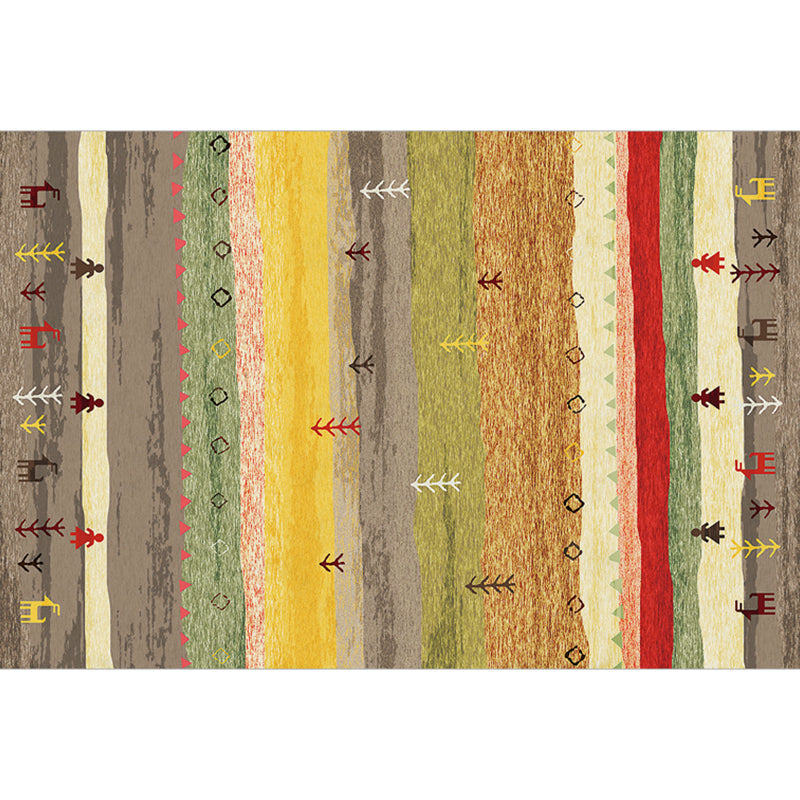 Bohemian Wohnzimmer Teppich Mehrfarbig Geometrischer Teppich Polypropylen Fleckenresistent Rutschfeste Rückseite Waschbarer Teppich