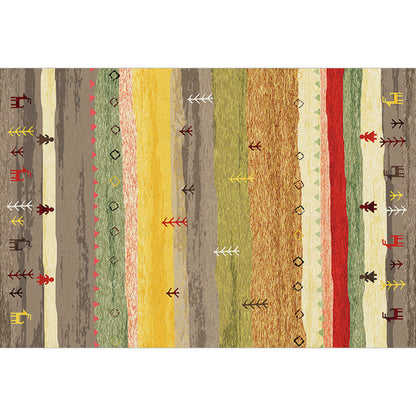 Bohemian Wohnzimmer Teppich Mehrfarbig Geometrischer Teppich Polypropylen Fleckenresistent Rutschfeste Rückseite Waschbarer Teppich