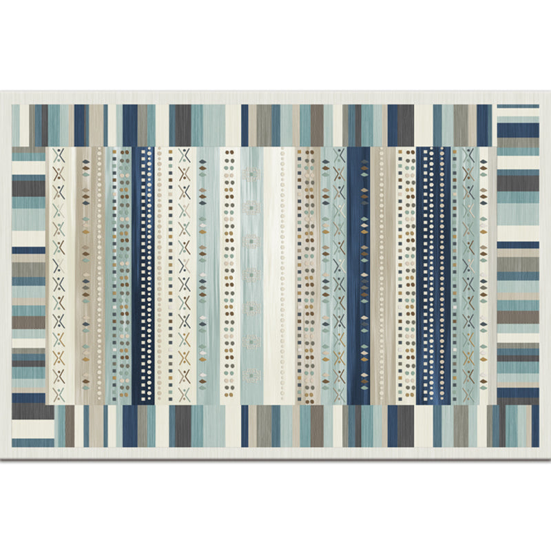 Bohemian Wohnzimmer Teppich Mehrfarbig Geometrischer Teppich Polypropylen Fleckenresistent Rutschfeste Rückseite Waschbarer Teppich