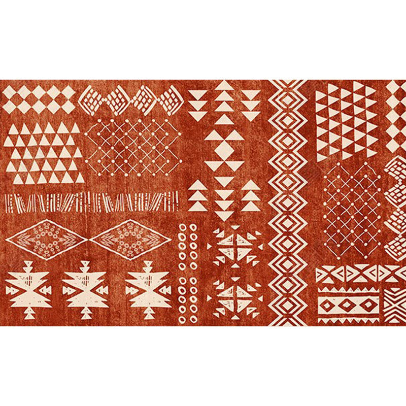 Bohemian Wohnzimmer Teppich Mehrfarbig Geometrischer Teppich Polypropylen Fleckenresistent Rutschfeste Rückseite Waschbarer Teppich