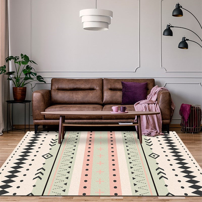 Frendorf | Bohemian Stil Geometrisches Muster Teppich Multi-Farbe Polypropylen Teppich rutschfeste Unterseite haustierfreundlich waschbarer Teppich für Zuhause