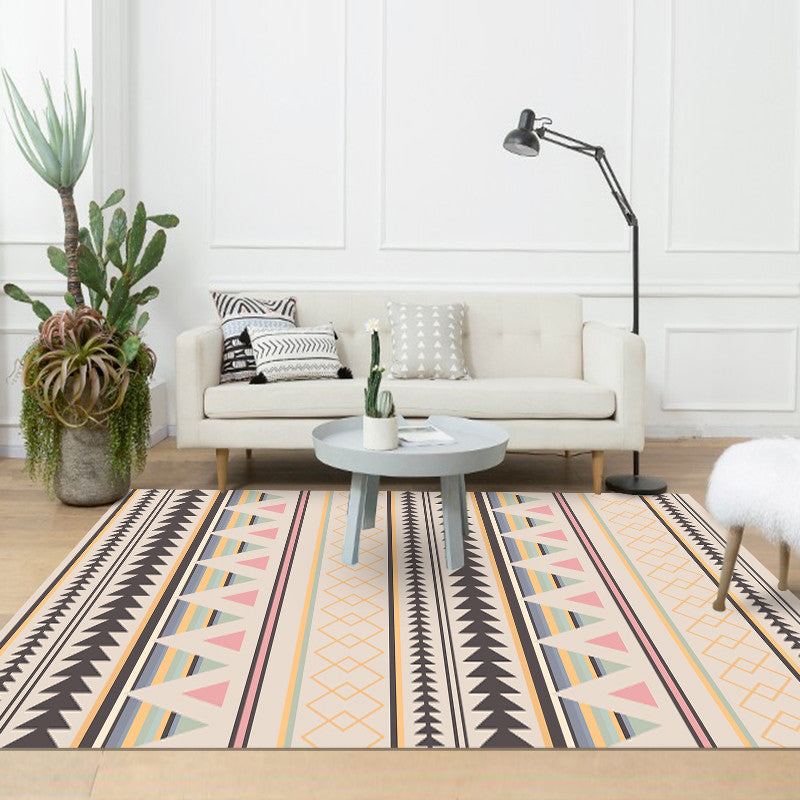 Frendorf | Bohemian Stil Geometrisches Muster Teppich Multi-Farbe Polypropylen Teppich rutschfeste Unterseite haustierfreundlich waschbarer Teppich für Zuhause