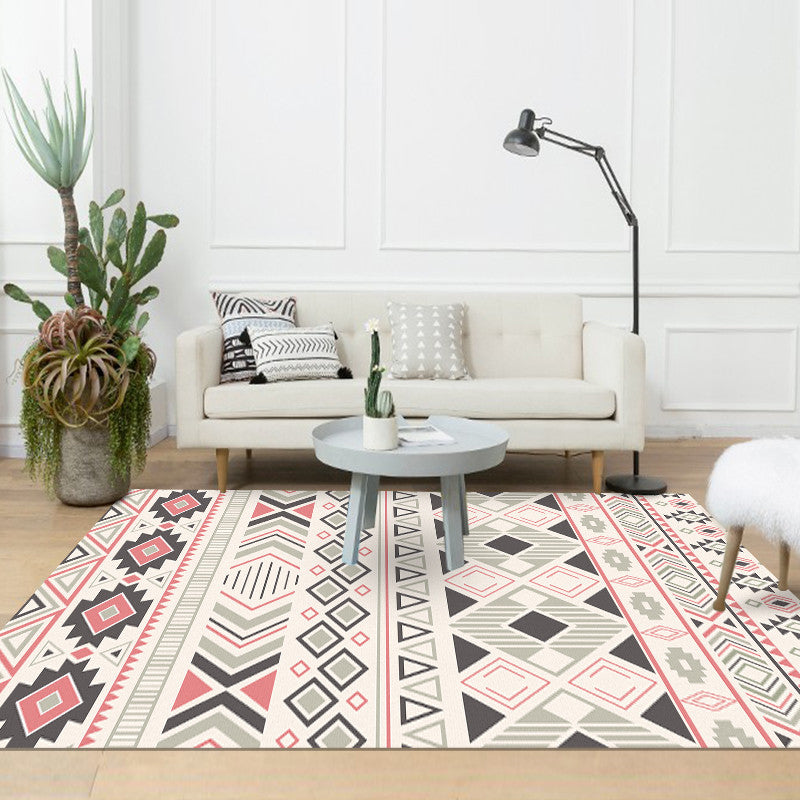 Frendorf | Bohemian Stil Geometrisches Muster Teppich Multi-Farbe Polypropylen Teppich rutschfeste Unterseite haustierfreundlich waschbarer Teppich für Zuhause