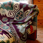 Retro Country Style Teppich Grün Geometrisches Weben Teppich Haustierfreundlicher Teppich für Wohnzimmer