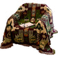 Retro Country Style Teppich Grün Geometrisches Weben Teppich Haustierfreundlicher Teppich für Wohnzimmer