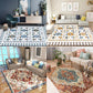 Frendorf | Rustikale Tribal Muster Teppich Multi Farben Bohemia Teppich Polyester Waschbar Rutschfeste Rückseite Haustierfreundlicher Teppich für Zuhause