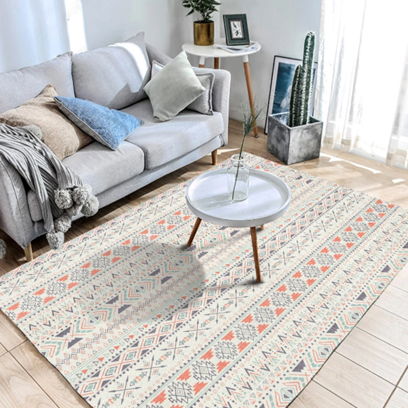 Frendorf | Rustikale Tribal Muster Teppich Multi Farben Bohemia Teppich Polyester Waschbar Rutschfeste Rückseite Haustierfreundlicher Teppich für Zuhause