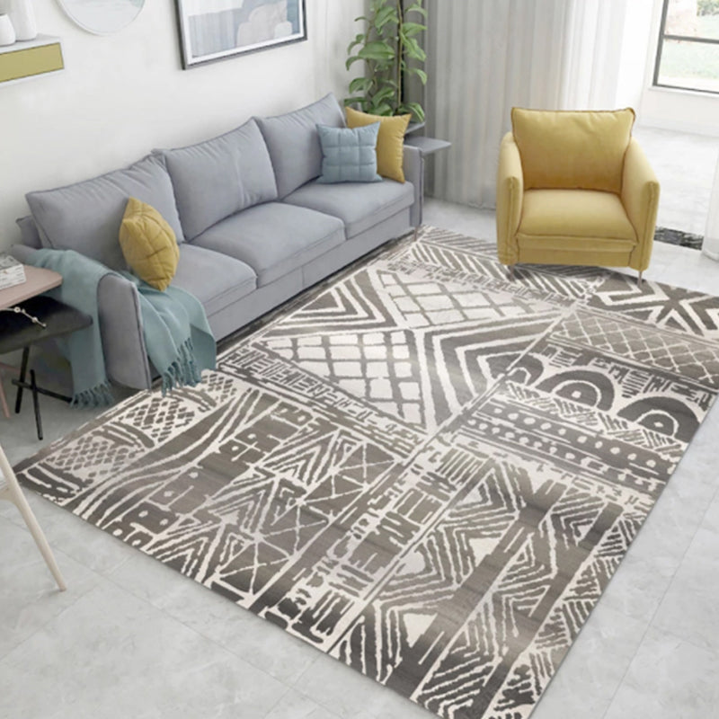 Frendorf | Rustikale Tribal Muster Teppich Multi Farben Bohemia Teppich Polyester Waschbar Rutschfeste Rückseite Haustierfreundlicher Teppich für Zuhause