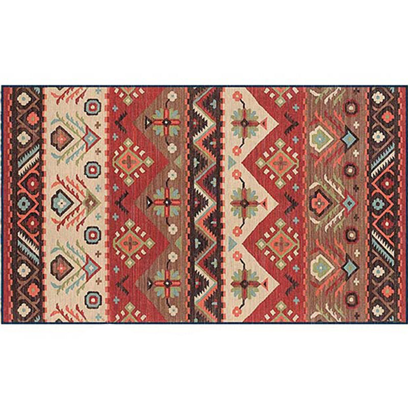Frendorf | Rustikale Tribal Muster Teppich Multi Farben Bohemia Teppich Polyester Waschbar Rutschfeste Rückseite Haustierfreundlicher Teppich für Zuhause
