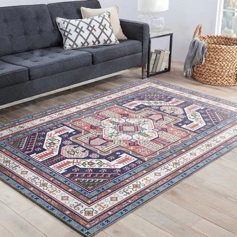 Frendorf | Rustikale Tribal Muster Teppich Multi Farben Bohemia Teppich Polyester Waschbar Rutschfeste Rückseite Haustierfreundlicher Teppich für Zuhause