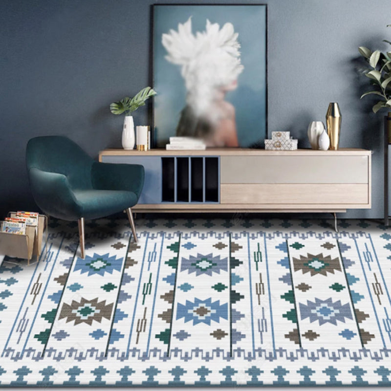 Frendorf | Rustikale Tribal Muster Teppich Multi Farben Bohemia Teppich Polyester Waschbar Rutschfeste Rückseite Haustierfreundlicher Teppich für Zuhause