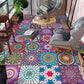 Frendorf | Rustikale Tribal Muster Teppich Multi Farben Bohemia Teppich Polyester Waschbar Rutschfeste Rückseite Haustierfreundlicher Teppich für Zuhause