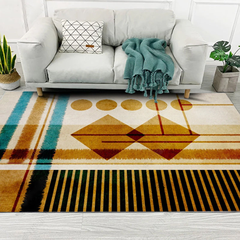 Frendorf | Rustikale Tribal Muster Teppich Multi Farben Bohemia Teppich Polyester Waschbar Rutschfeste Rückseite Haustierfreundlicher Teppich für Zuhause