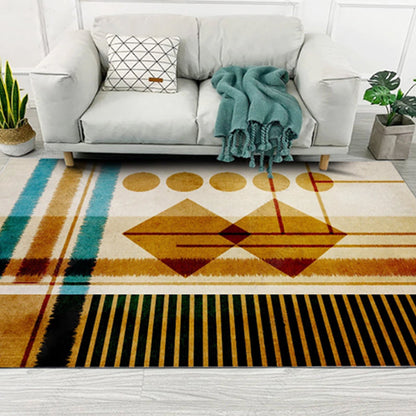 Frendorf | Rustikale Tribal Muster Teppich Multi Farben Bohemia Teppich Polyester Waschbar Rutschfeste Rückseite Haustierfreundlicher Teppich für Zuhause
