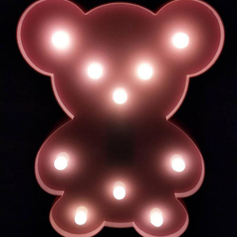 Frendorf | Diervormige Plastic Batterij Nachttafellamp Decoratieve Roze LED Tafellamp Ideeën voor Kinderkamer
