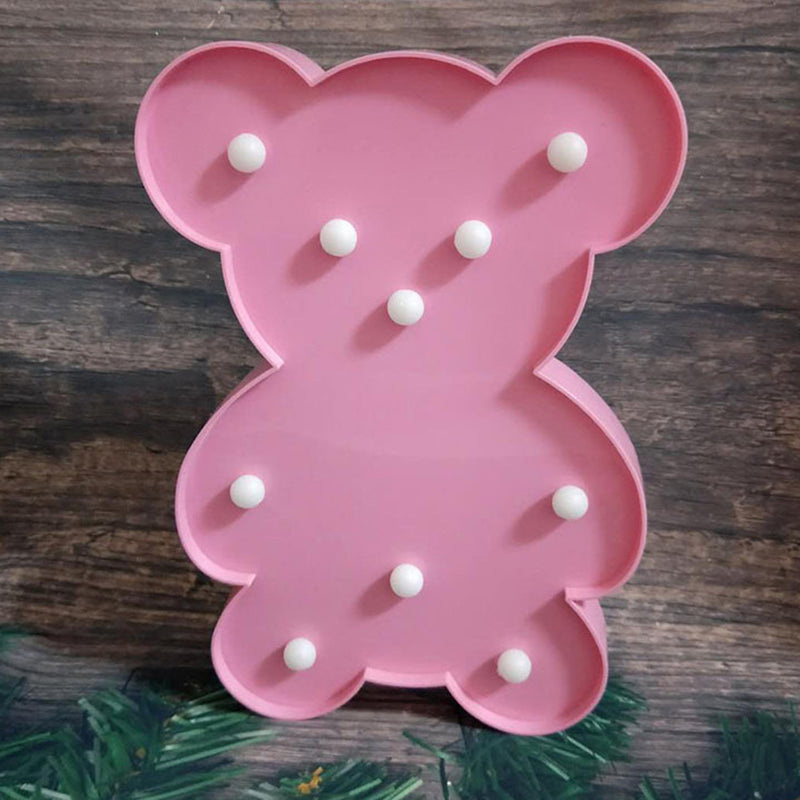 Frendorf | Diervormige Plastic Batterij Nachttafellamp Decoratieve Roze LED Tafellamp Ideeën voor Kinderkamer