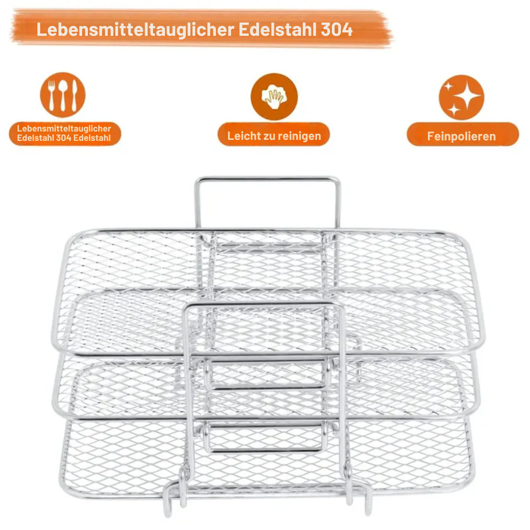 Frendorf | 3-stöckiger Airfryer-Einsatz für gleichmäßiges Garen