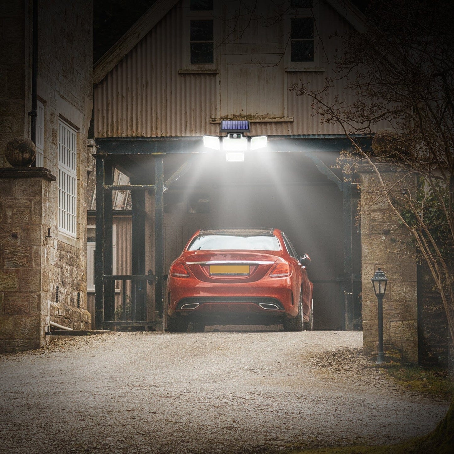Frendorf | 216 LEDs Solar Außenleuchte Bewegungsmelder Sicherheitsdrahtlampe