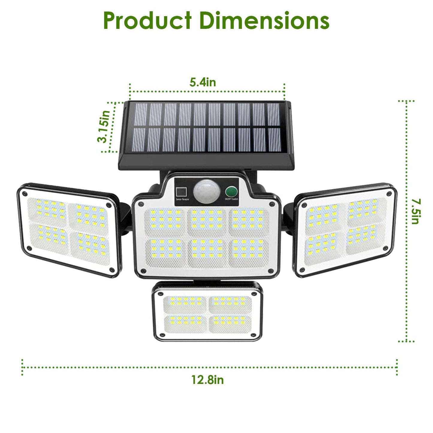Frendorf | 216 LEDs Solar Außenleuchte Bewegungsmelder Sicherheitsdrahtlampe