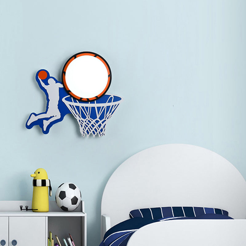 Frendorf | Kunststoff Runde Shade LED Wandlampe Cartoon Blaue Wandleuchte für Kindergarten