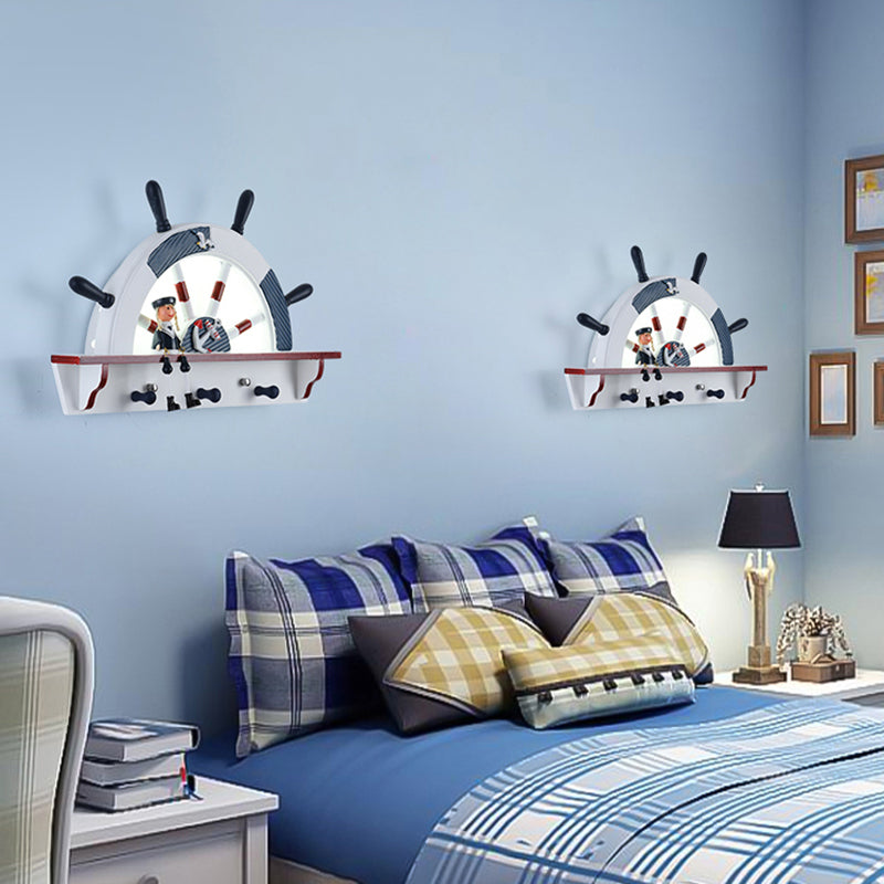 Frendorf | Kunststoff Runde Shade LED Wandlampe Cartoon Blaue Wandleuchte für Kindergarten