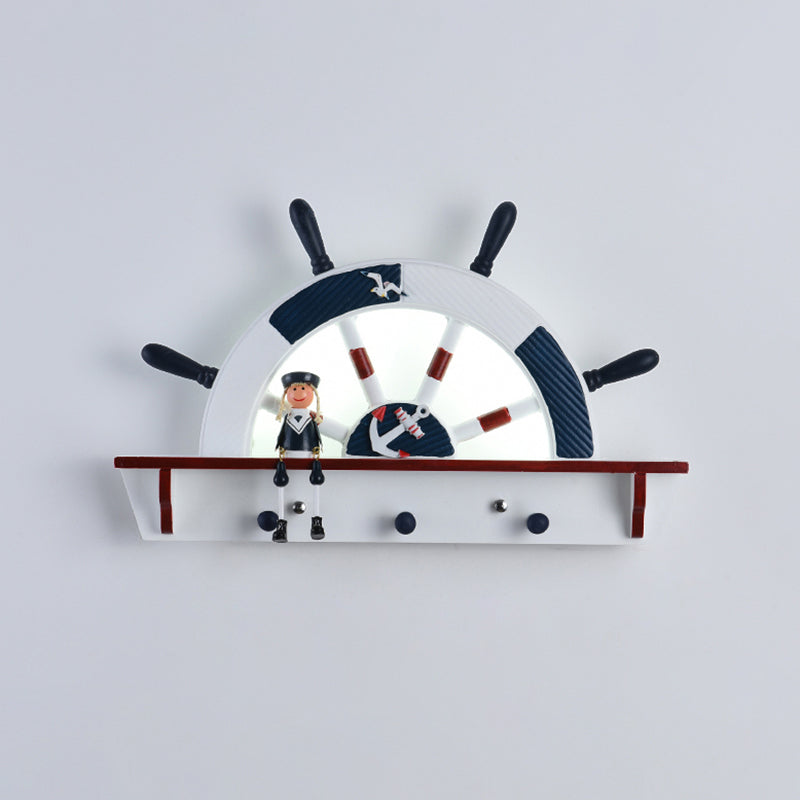 Frendorf | Kunststoff Runde Shade LED Wandlampe Cartoon Blaue Wandleuchte für Kindergarten