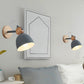Frendorf | Eenvoudige Bel Wandlamp Bevestiging Metaal Enkele Lamp Slaapkamer Wandgemonteerde Lamp met Cirkel Houten Achterplaat