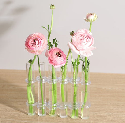 Flexibler Blumenvasen mit Scharnieren | Moderne Glasrohrvase