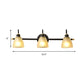 Frendorf | 2/3 Lichten Vanity Lamp Traditionele Bel Frosted Glas Wandlamp in Zwart voor Badkamer