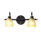 Frendorf | 2/3 Lichten Vanity Lamp Traditionele Bel Frosted Glas Wandlamp in Zwart voor Badkamer
