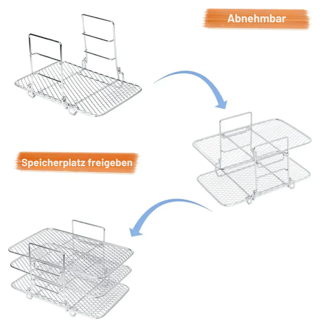 Frendorf | 3-stöckiger Airfryer-Einsatz für gleichmäßiges Garen