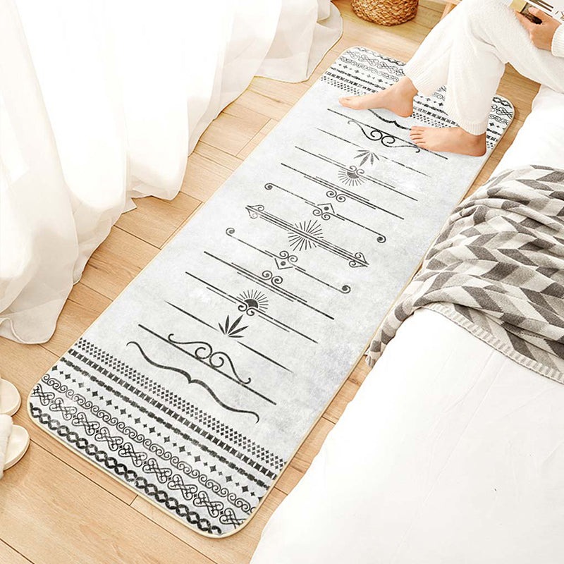 Frendorf | Bohemian Schlafzimmer Läufer Teppich Mehrfarben Geometrie Teppich Polypropylen Rutschfester Teppich Tierfreundlich Fleckenbeständig Bereichsteppich