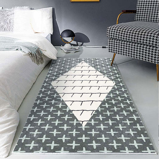 Frendorf | Bohemian Schlafzimmer Läufer Teppich Mehrfarben Geometrie Teppich Polypropylen Rutschfester Teppich Tierfreundlich Fleckenbeständig Bereichsteppich