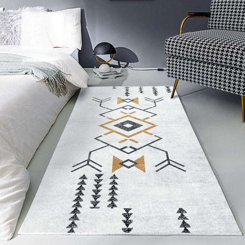 Frendorf | Bohemian Schlafzimmer Läufer Teppich Mehrfarben Geometrie Teppich Polypropylen Rutschfester Teppich Tierfreundlich Fleckenbeständig Bereichsteppich