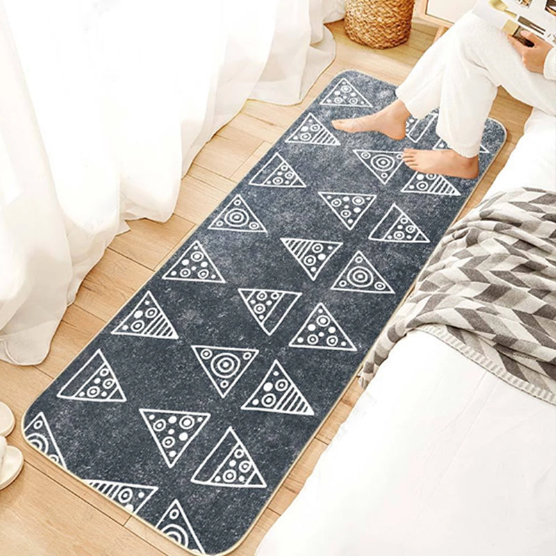 Frendorf | Bohemian Schlafzimmer Läufer Teppich Mehrfarben Geometrie Teppich Polypropylen Rutschfester Teppich Tierfreundlich Fleckenbeständig Bereichsteppich