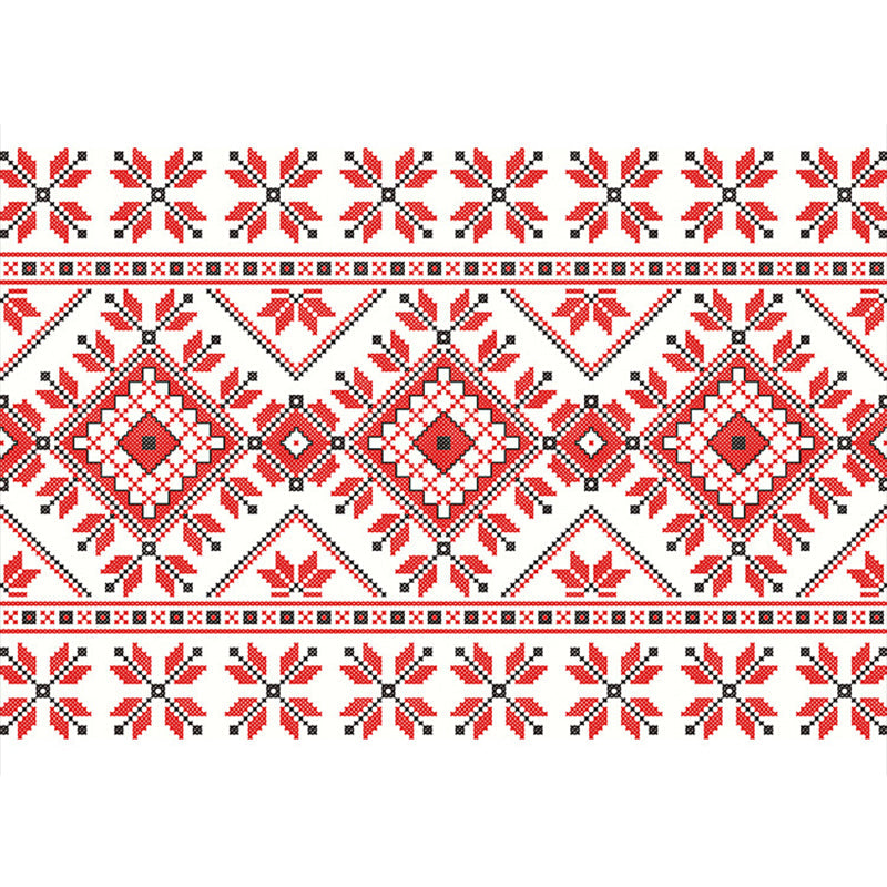 Frendorf | Bohemian Mosaik Fliesenmuster Teppich Mehrfarben Polypropylen Teppich Fleckenbeständig Waschbar Rutschfeste Rückseite Teppich für Wohnkultur