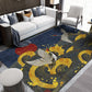 Frendorf | Chinese Landscape Drawing Print Teppich Mehrfarbig Polyester Teppich Rutschfest Haustierfreundlich Fleckenresistent Teppich für Lounge
