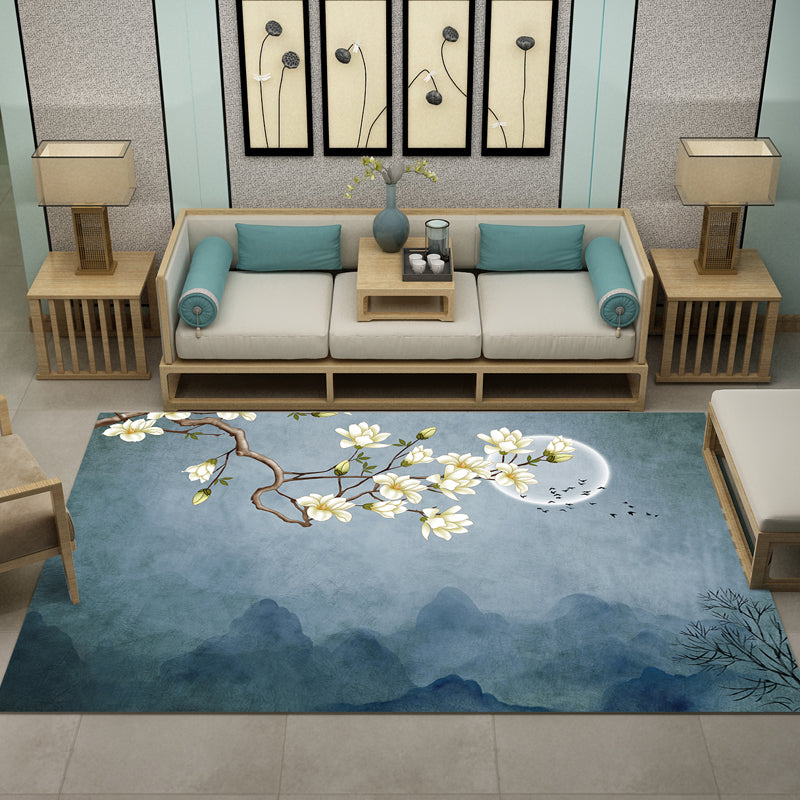 Frendorf | Mooi Multi Color Chinese Tapijt Synthetisch Bloemtekening Print Vloerkleed Machinewas Anti-Slip Achterkant Huisdier Vriendelijk Vloerkleed voor de Woonkamer