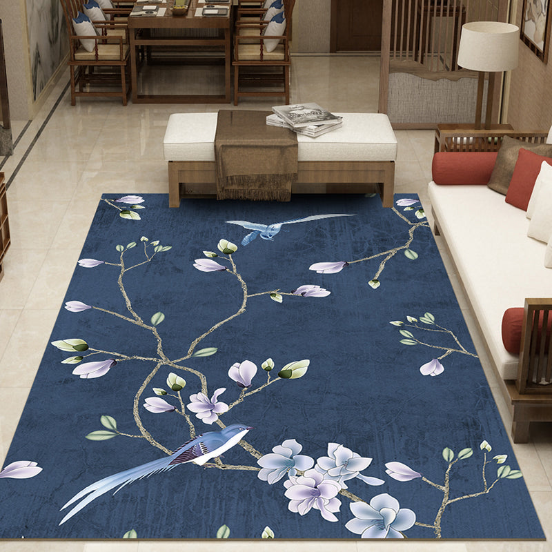 Frendorf | Mooi Multi Color Chinese Tapijt Synthetisch Bloemtekening Print Vloerkleed Machinewas Anti-Slip Achterkant Huisdier Vriendelijk Vloerkleed voor de Woonkamer