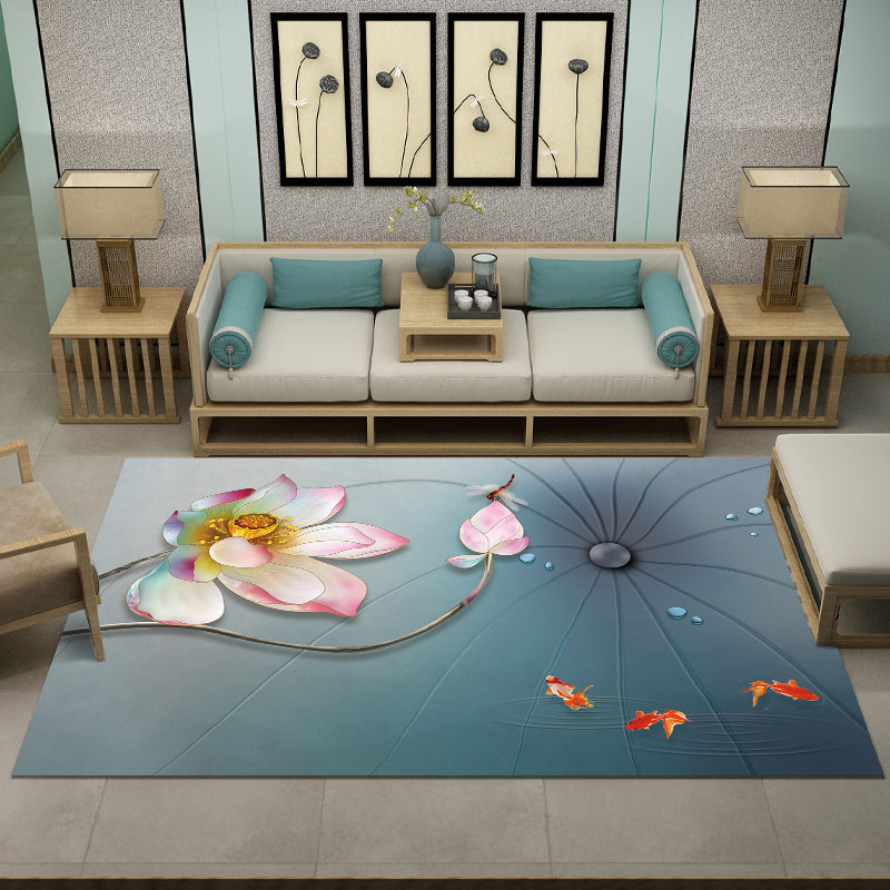 Frendorf | Mooi Multi Color Chinese Tapijt Synthetisch Bloemtekening Print Vloerkleed Machinewas Anti-Slip Achterkant Huisdier Vriendelijk Vloerkleed voor de Woonkamer