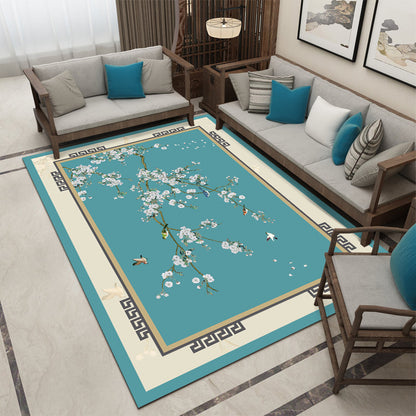 Frendorf | Mooi Multi Color Chinese Tapijt Synthetisch Bloemtekening Print Vloerkleed Machinewas Anti-Slip Achterkant Huisdier Vriendelijk Vloerkleed voor de Woonkamer