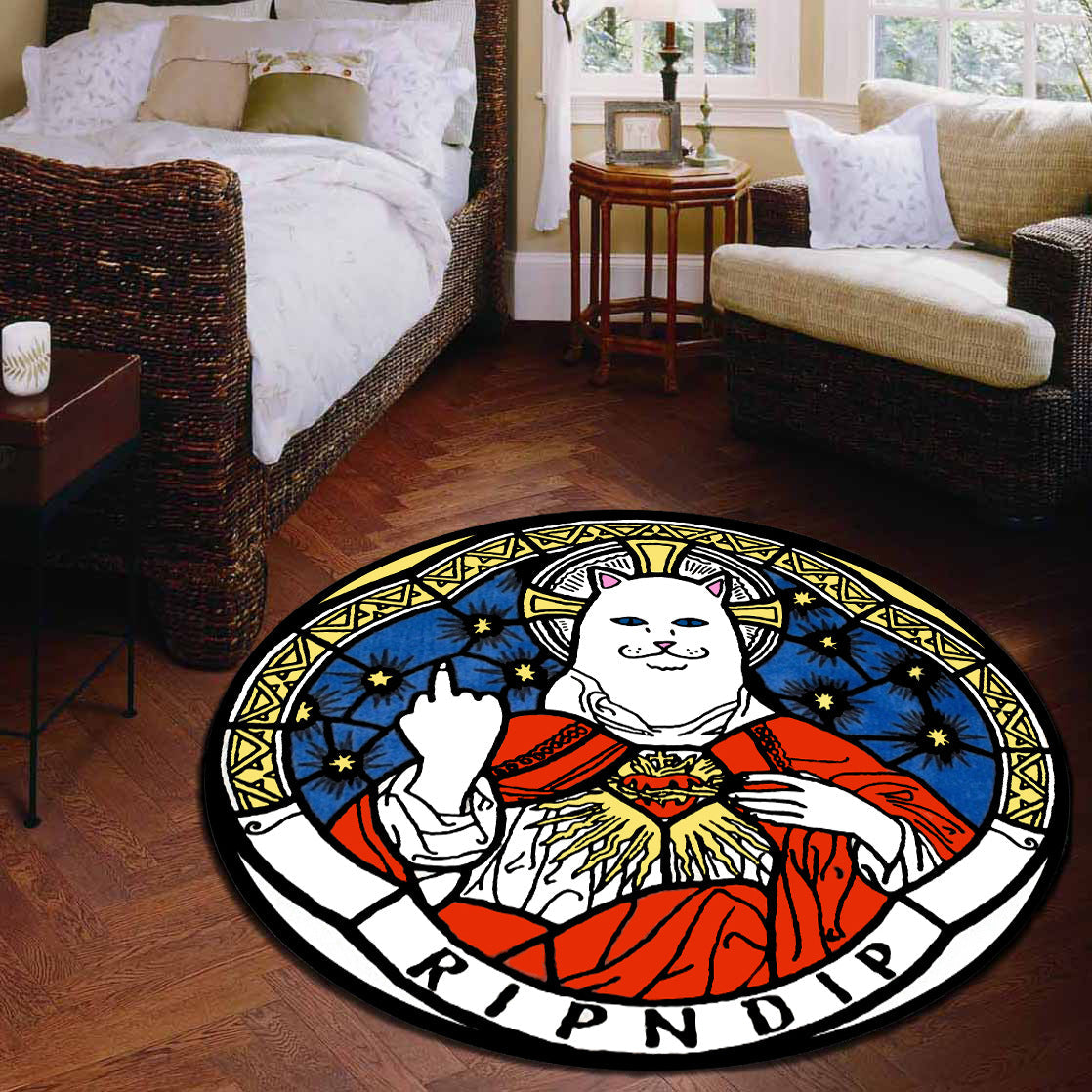 Frendorf | Novelty 3D Digitaldruck Teppich Mehrfarbiger Cartoon Teppich Polypropylen Fleckenbeständig Maschinenwaschbar Rutschfester Teppich für Schlafzimmer