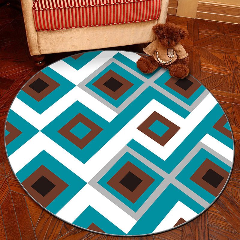 Frendorf | Novelty Geometry Animal Patterned Rug Multi-Colored Synthetics Rug Machine Washable Non-Slip Backing Stain Resistant Carpet für Raum