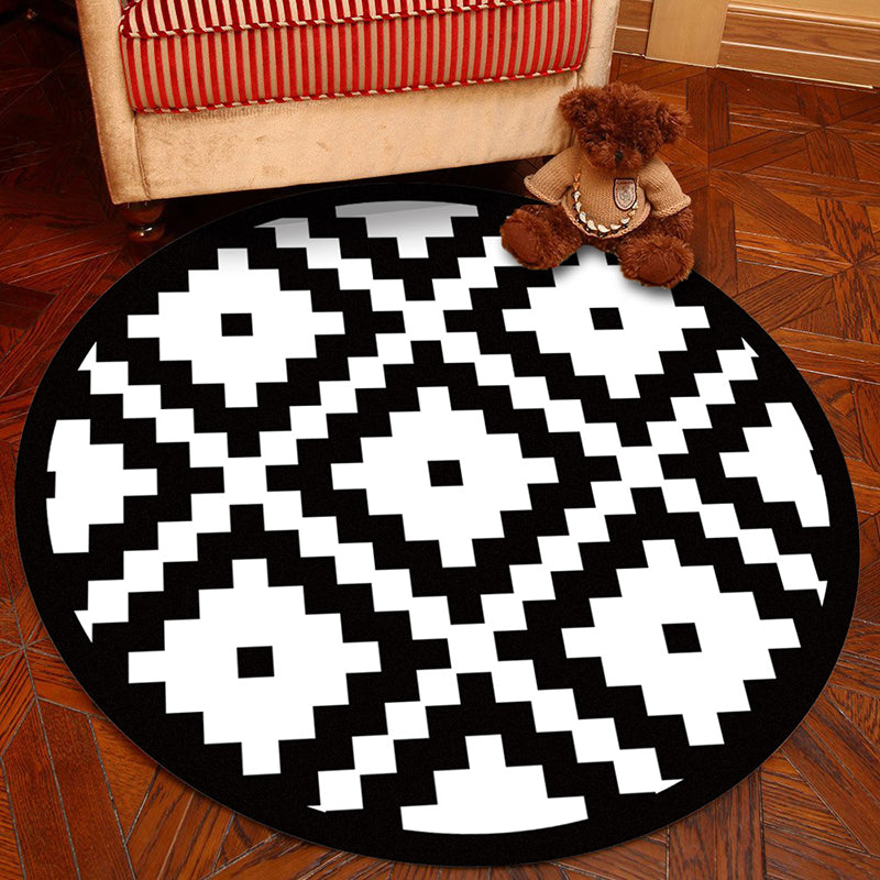 Frendorf | Novelty Geometry Animal Patterned Rug Multi-Colored Synthetics Rug Machine Washable Non-Slip Backing Stain Resistant Carpet für Raum