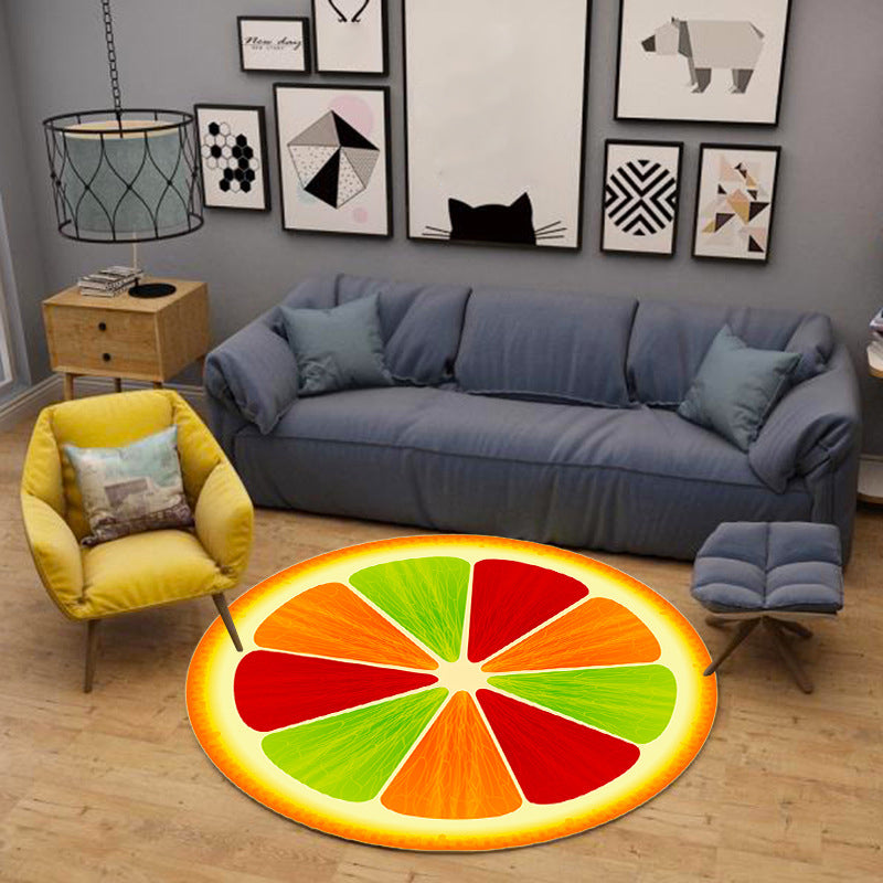 Frendorf | Multikleur Speelkamer Tapijt Modern 3D Grafisch Fruit Tapijt Synthetisch Antislip Machine Wasbaar Vlekbestendig Binnen Tapijt