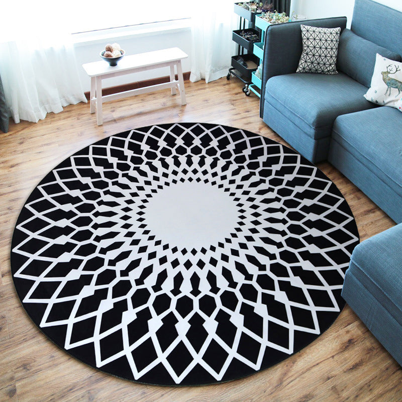 Frendorf | Coole Multi-Farbige Neuheit Teppich Synthetik 3D Illusion Teppich Maschinenwaschbar Rutschfest Haustierfreundlicher Teppich für das Wohnzimmer