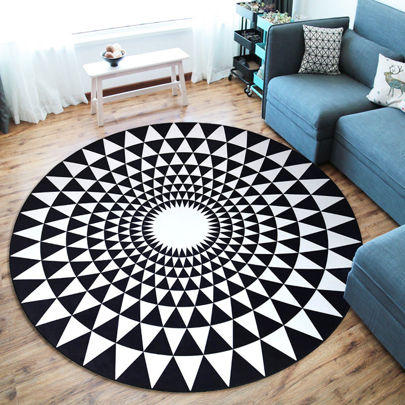 Frendorf | Coole Multi-Farbige Neuheit Teppich Synthetik 3D Illusion Teppich Maschinenwaschbar Rutschfest Haustierfreundlicher Teppich für das Wohnzimmer