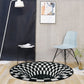 Creepy Hole 3D Illusion Teppich Schwarz und Weiß Moderner Teppich Polypropylen Haustierfreundlich Rutschfest Fleckenresistenter Teppich für das Wohnzimmer