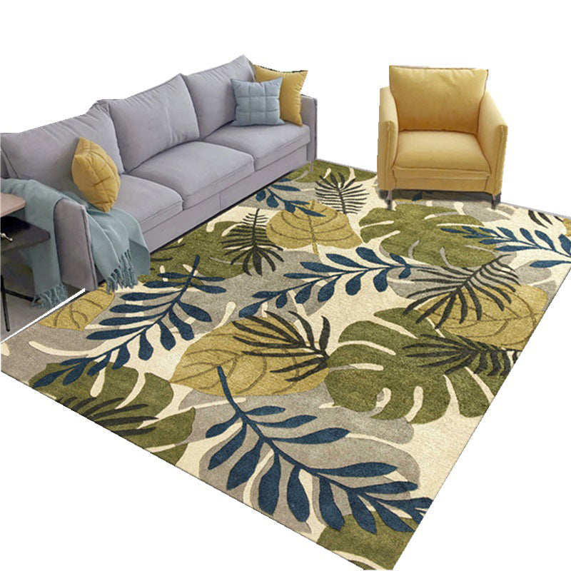Frendorf | Glam Nordic Area Rug Mehrfarbig Pflanzen Teppich Fleckbeständig Waschbar Rutschfeste Unterlage Teppich für Sitzbereich
