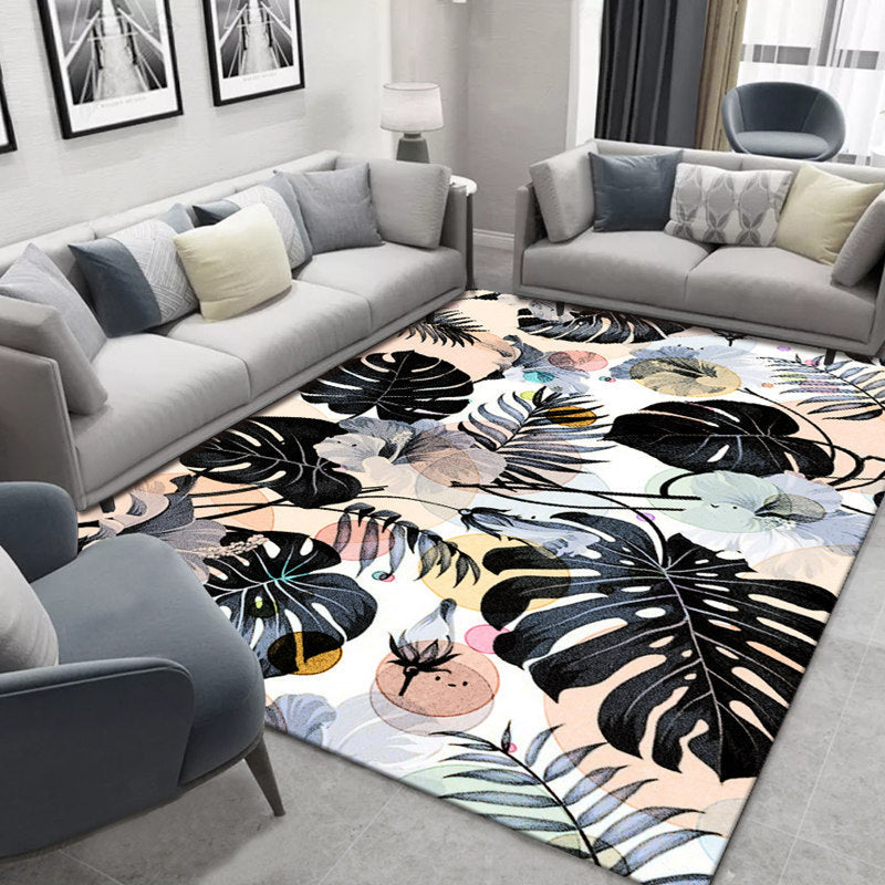 Frendorf | Glam Nordic Area Rug Mehrfarbig Pflanzen Teppich Fleckbeständig Waschbar Rutschfeste Unterlage Teppich für Sitzbereich